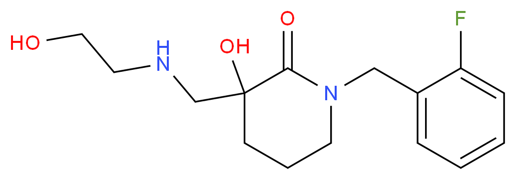 1-(2-fluorobenzyl)-3-hydroxy-3-{[(2-hydroxyethyl)amino]methyl}piperidin-2-one_Molecular_structure_CAS_)