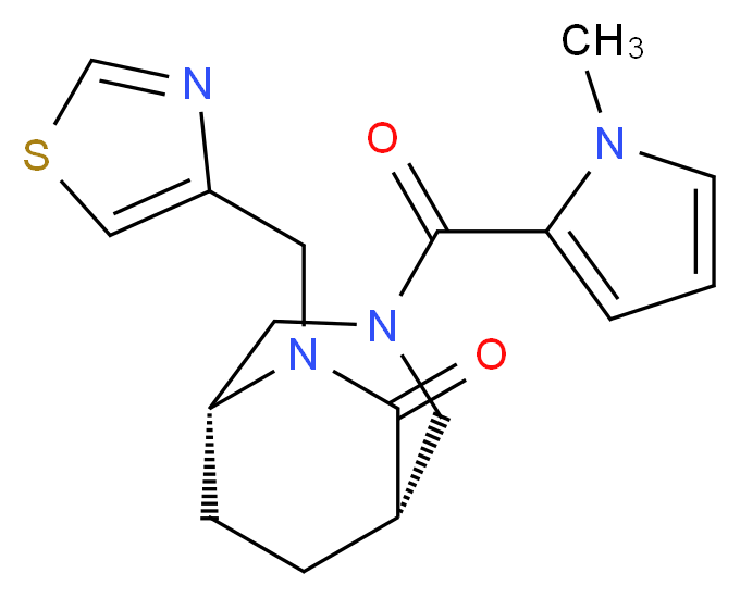 (1S*,5R*)-3-[(1-methyl-1H-pyrrol-2-yl)carbonyl]-6-(1,3-thiazol-4-ylmethyl)-3,6-diazabicyclo[3.2.2]nonan-7-one_Molecular_structure_CAS_)