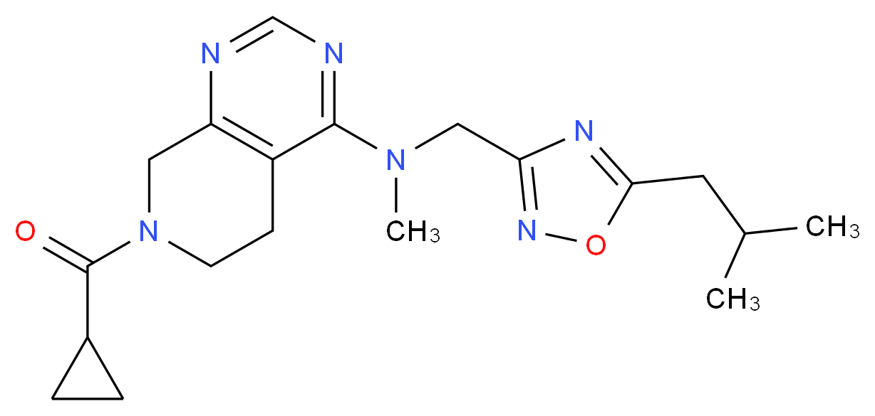 7-(cyclopropylcarbonyl)-N-[(5-isobutyl-1,2,4-oxadiazol-3-yl)methyl]-N-methyl-5,6,7,8-tetrahydropyrido[3,4-d]pyrimidin-4-amine_Molecular_structure_CAS_)