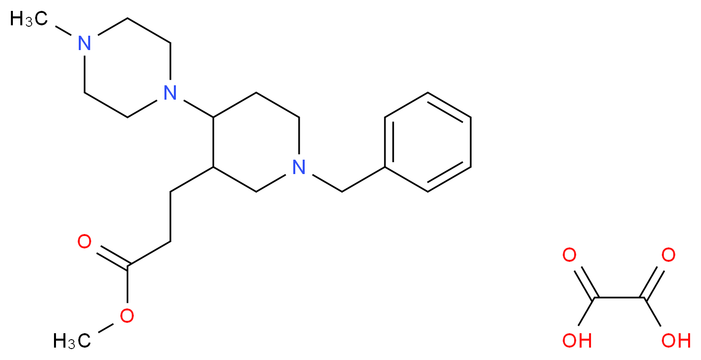 Methyl 3-[1-benzyl-4-(4-methylpiperazin-1-yl)-piperidin-3-yl]propanoate oxalate_Molecular_structure_CAS_)