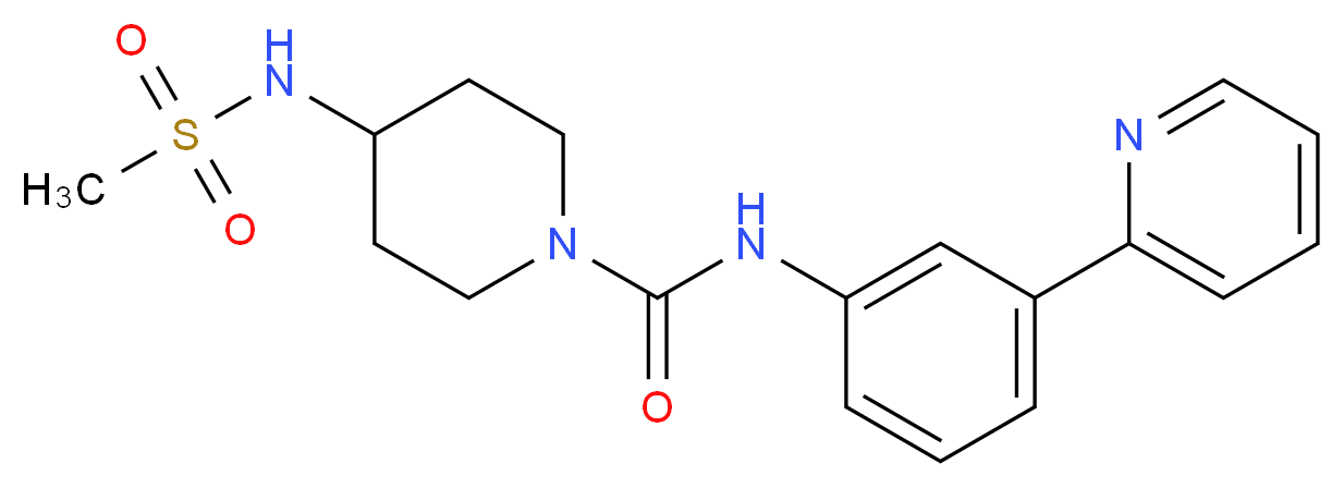 4-[(methylsulfonyl)amino]-N-(3-pyridin-2-ylphenyl)piperidine-1-carboxamide_Molecular_structure_CAS_)