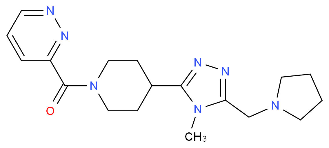 3-({4-[4-methyl-5-(pyrrolidin-1-ylmethyl)-4H-1,2,4-triazol-3-yl]piperidin-1-yl}carbonyl)pyridazine_Molecular_structure_CAS_)