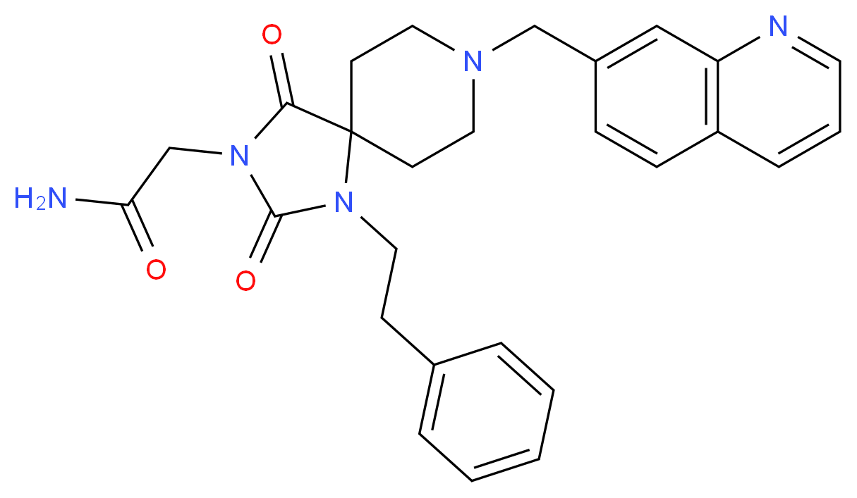 2-[2,4-dioxo-1-(2-phenylethyl)-8-(7-quinolinylmethyl)-1,3,8-triazaspiro[4.5]dec-3-yl]acetamide_Molecular_structure_CAS_)