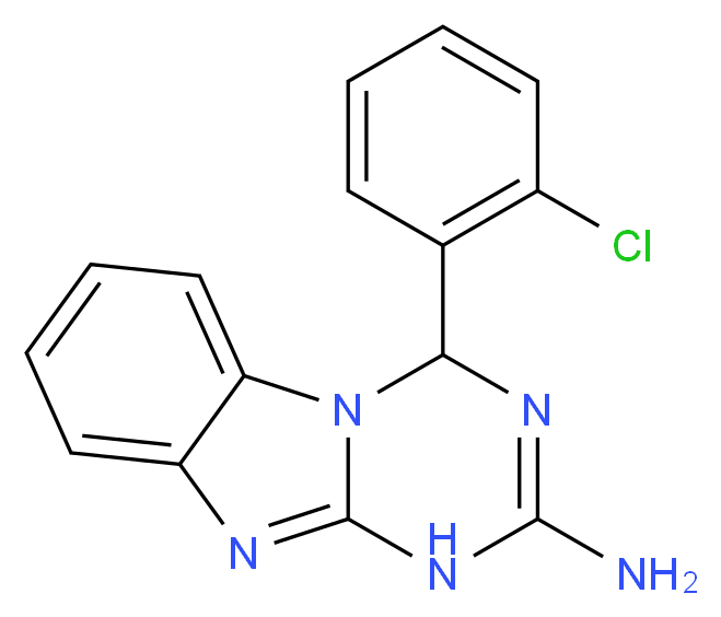 4-(2-Chlorophenyl)-1,4-dihydro[1,3,5]triazino-[1,2-a]benzimidazol-2-amine_Molecular_structure_CAS_)