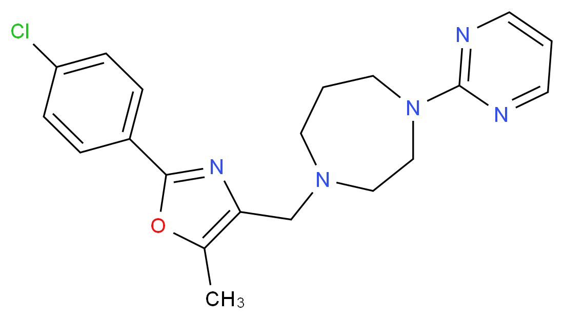 1-{[2-(4-chlorophenyl)-5-methyl-1,3-oxazol-4-yl]methyl}-4-(2-pyrimidinyl)-1,4-diazepane_Molecular_structure_CAS_)