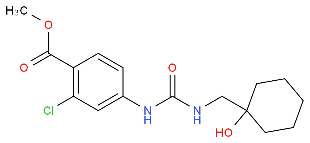 methyl 2-chloro-4-[({[(1-hydroxycyclohexyl)methyl]amino}carbonyl)amino]benzoate_Molecular_structure_CAS_)