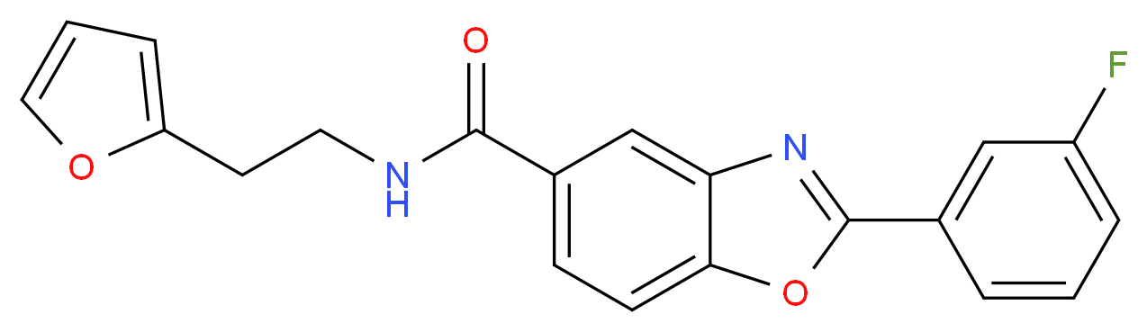 2-(3-fluorophenyl)-N-[2-(2-furyl)ethyl]-1,3-benzoxazole-5-carboxamide_Molecular_structure_CAS_)