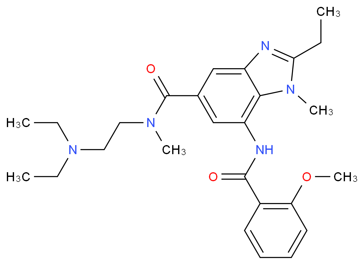 N-[2-(diethylamino)ethyl]-2-ethyl-7-[(2-methoxybenzoyl)amino]-N,1-dimethyl-1H-benzimidazole-5-carboxamide_Molecular_structure_CAS_)