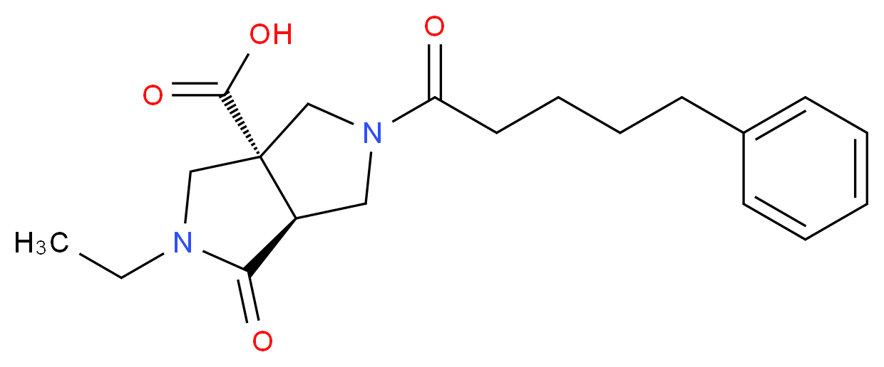 (3aS*,6aS*)-2-ethyl-1-oxo-5-(5-phenylpentanoyl)hexahydropyrrolo[3,4-c]pyrrole-3a(1H)-carboxylic acid_Molecular_structure_CAS_)
