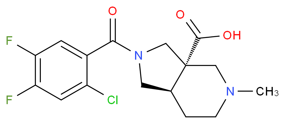 (3aS*,7aR*)-2-(2-chloro-4,5-difluorobenzoyl)-5-methyloctahydro-3aH-pyrrolo[3,4-c]pyridine-3a-carboxylic acid_Molecular_structure_CAS_)