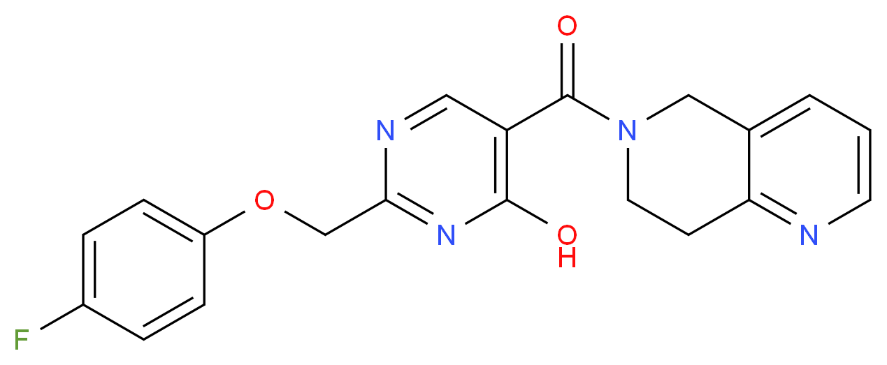 5-(7,8-dihydro-1,6-naphthyridin-6(5H)-ylcarbonyl)-2-[(4-fluorophenoxy)methyl]pyrimidin-4-ol_Molecular_structure_CAS_)