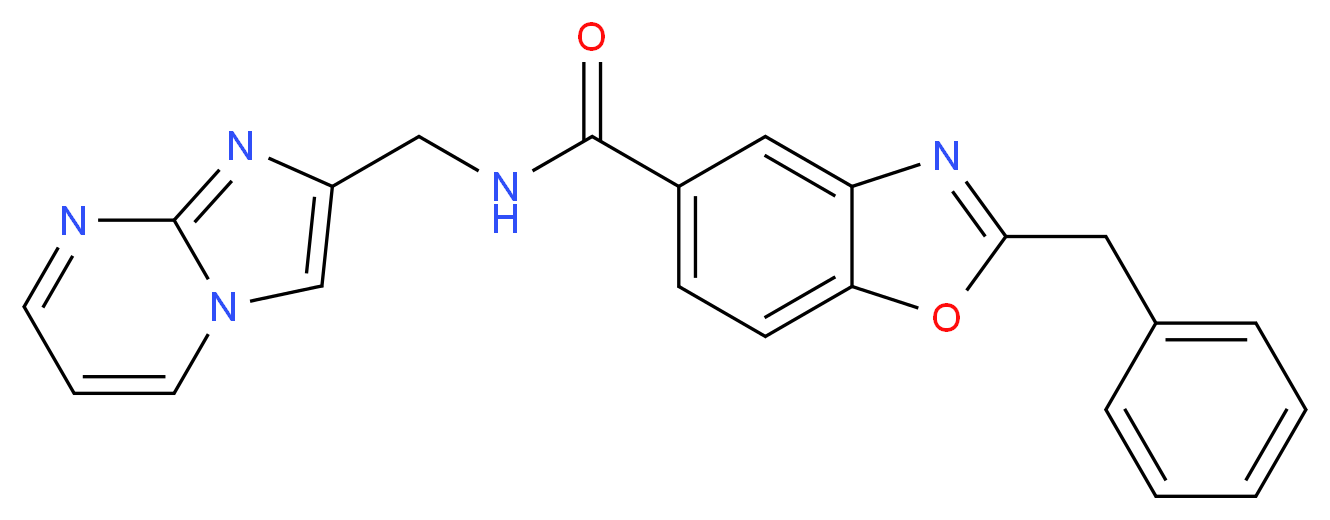 2-benzyl-N-(imidazo[1,2-a]pyrimidin-2-ylmethyl)-1,3-benzoxazole-5-carboxamide_Molecular_structure_CAS_)