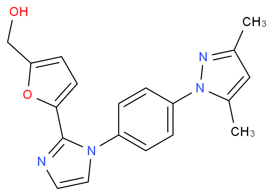 (5-{1-[4-(3,5-dimethyl-1H-pyrazol-1-yl)phenyl]-1H-imidazol-2-yl}-2-furyl)methanol_Molecular_structure_CAS_)