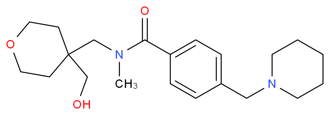 N-{[4-(hydroxymethyl)tetrahydro-2H-pyran-4-yl]methyl}-N-methyl-4-(1-piperidinylmethyl)benzamide_Molecular_structure_CAS_)