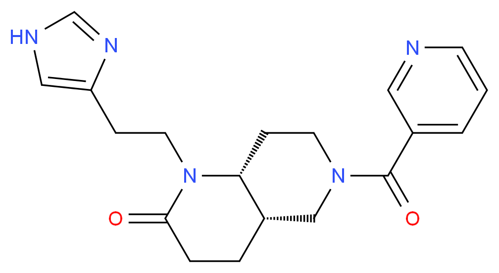 (4aS*,8aR*)-1-[2-(1H-imidazol-4-yl)ethyl]-6-(pyridin-3-ylcarbonyl)octahydro-1,6-naphthyridin-2(1H)-one_Molecular_structure_CAS_)