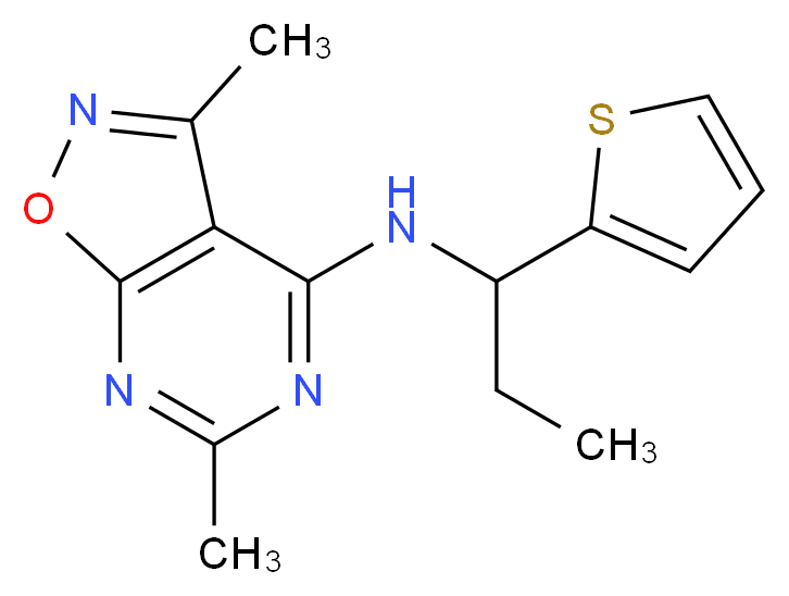 3,6-dimethyl-N-[1-(2-thienyl)propyl]isoxazolo[5,4-d]pyrimidin-4-amine_Molecular_structure_CAS_)