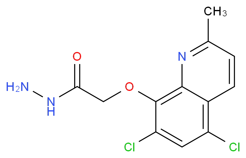 (5,7-Dichloro-2-methyl-quinolin-8-yloxy)-acetic acid hydrazide_Molecular_structure_CAS_)