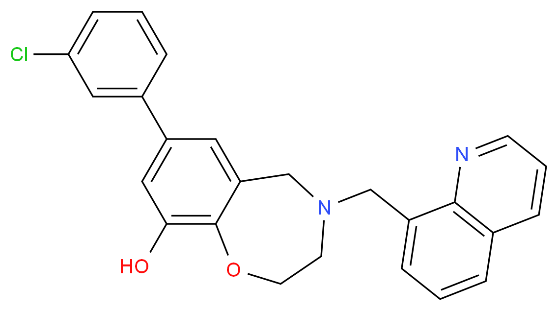 7-(3-chlorophenyl)-4-(8-quinolinylmethyl)-2,3,4,5-tetrahydro-1,4-benzoxazepin-9-ol_Molecular_structure_CAS_)
