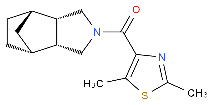 (1R*,2R*,6S*,7S*)-4-[(2,5-dimethyl-1,3-thiazol-4-yl)carbonyl]-4-azatricyclo[5.2.1.0~2,6~]decane_Molecular_structure_CAS_)