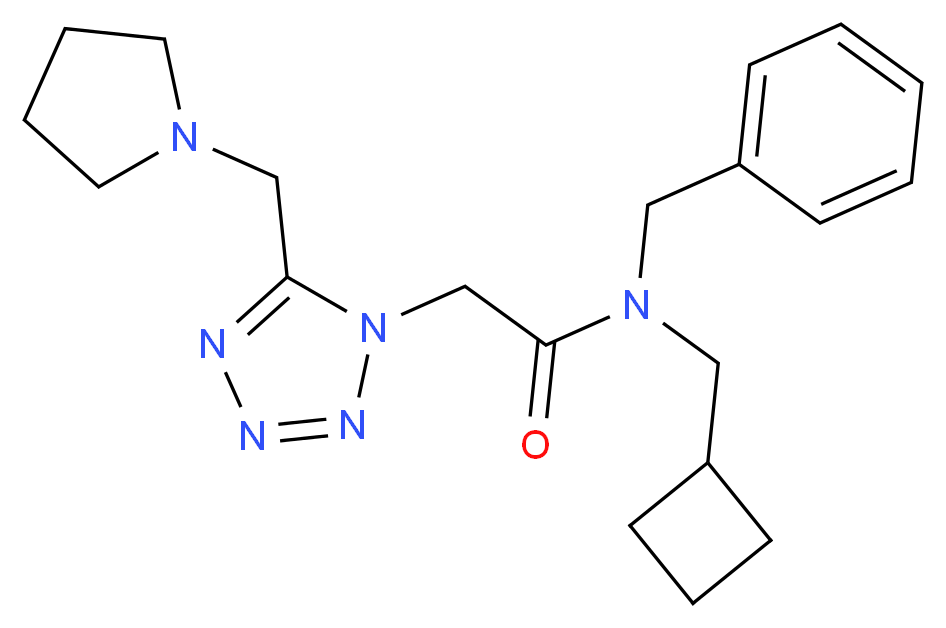 N-benzyl-N-(cyclobutylmethyl)-2-[5-(1-pyrrolidinylmethyl)-1H-tetrazol-1-yl]acetamide_Molecular_structure_CAS_)