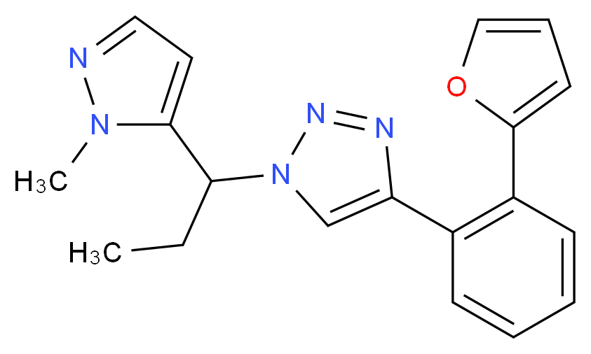 4-[2-(2-furyl)phenyl]-1-[1-(1-methyl-1H-pyrazol-5-yl)propyl]-1H-1,2,3-triazole_Molecular_structure_CAS_)