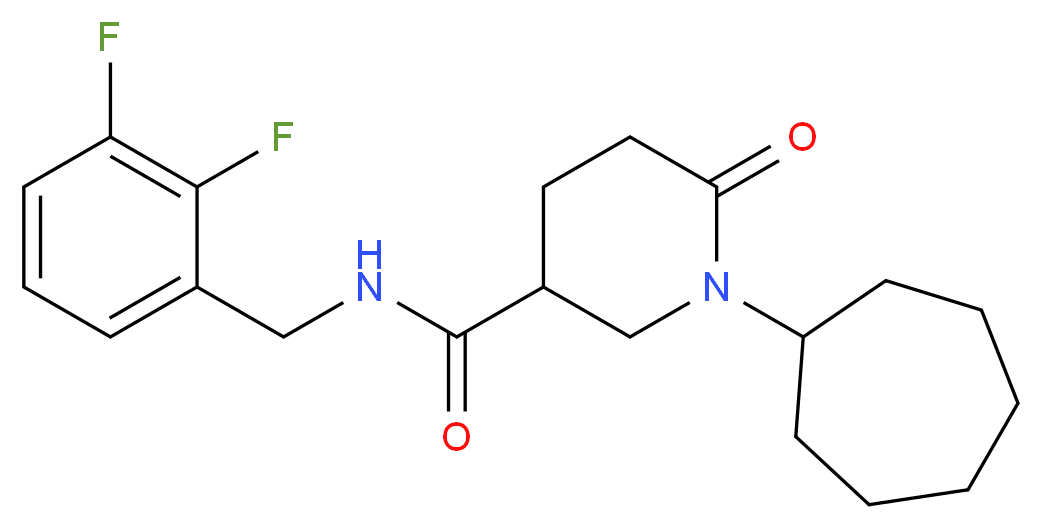 1-cycloheptyl-N-(2,3-difluorobenzyl)-6-oxo-3-piperidinecarboxamide_Molecular_structure_CAS_)