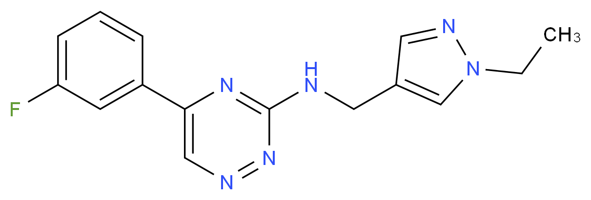 N-[(1-ethyl-1H-pyrazol-4-yl)methyl]-5-(3-fluorophenyl)-1,2,4-triazin-3-amine_Molecular_structure_CAS_)