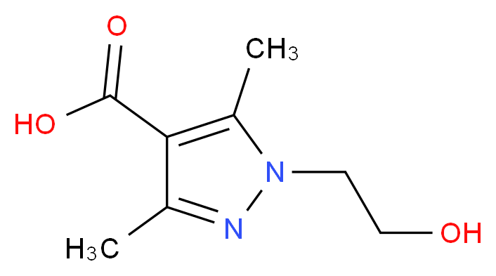 1-(2-hydroxyethyl)-3,5-dimethyl-1H-pyrazole-4-carboxylic acid_Molecular_structure_CAS_)