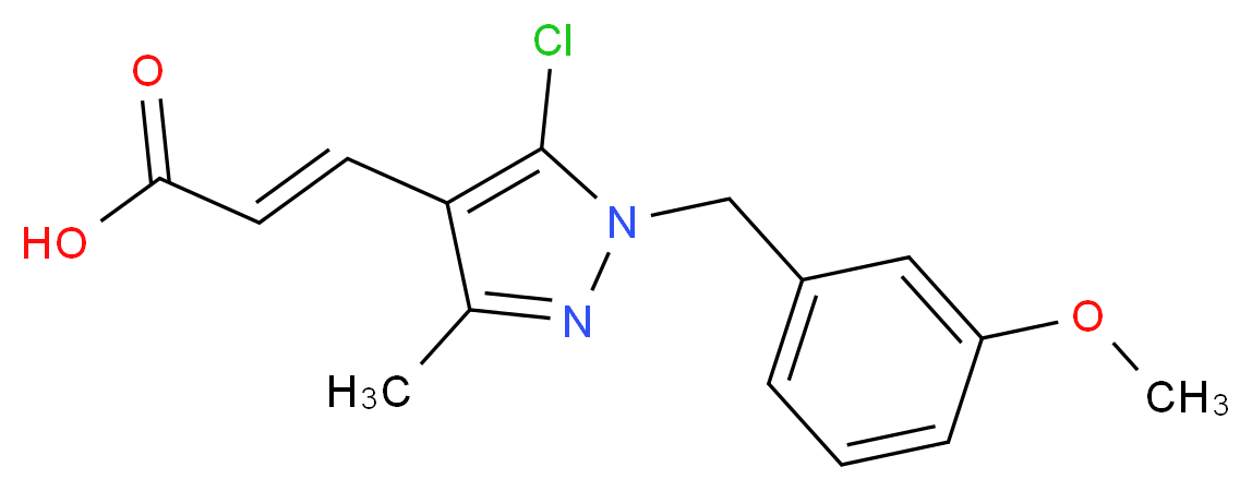(2E)-3-[5-chloro-1-(3-methoxybenzyl)-3-methyl-1H-pyrazol-4-yl]acrylic acid_Molecular_structure_CAS_)