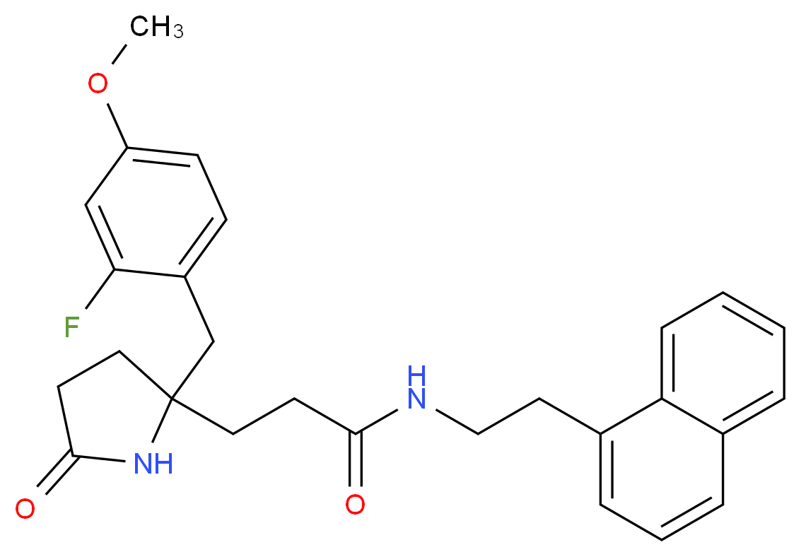 3-[2-(2-fluoro-4-methoxybenzyl)-5-oxo-2-pyrrolidinyl]-N-[2-(1-naphthyl)ethyl]propanamide_Molecular_structure_CAS_)