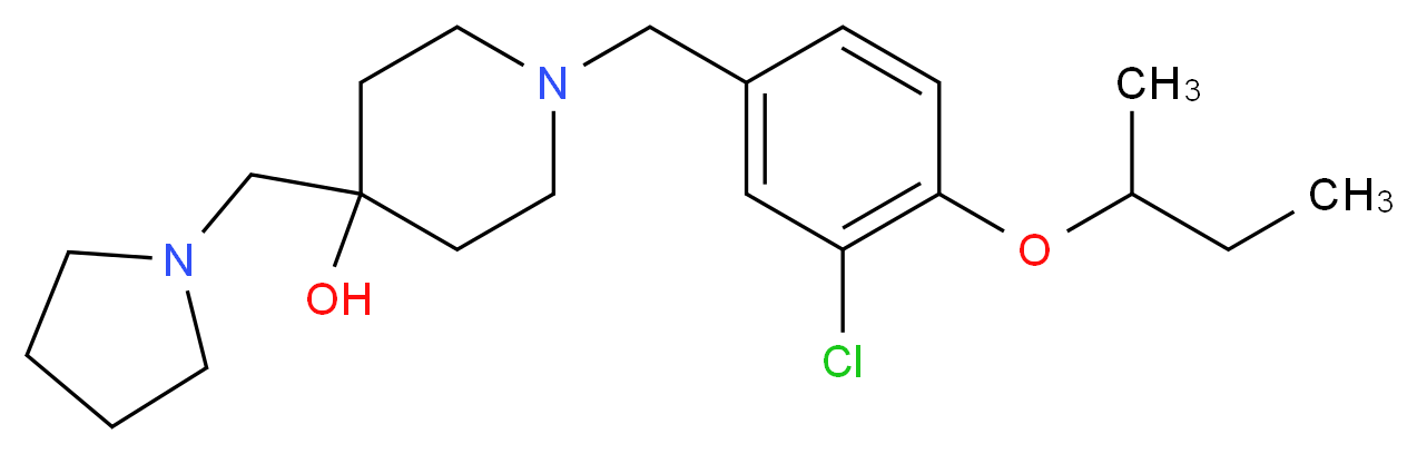 1-(4-sec-butoxy-3-chlorobenzyl)-4-(pyrrolidin-1-ylmethyl)piperidin-4-ol_Molecular_structure_CAS_)