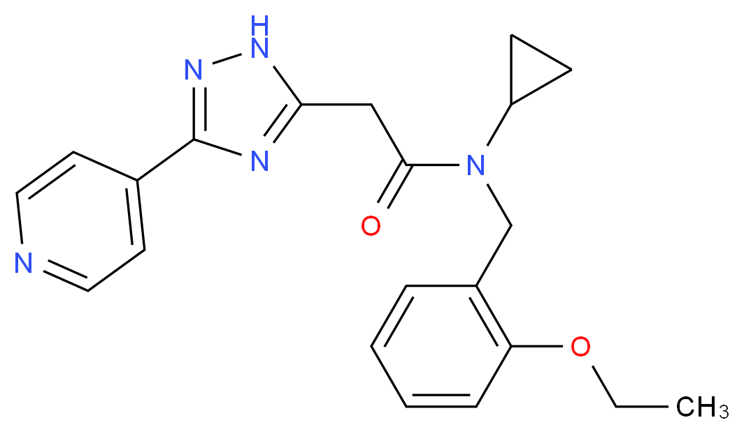 N-cyclopropyl-N-(2-ethoxybenzyl)-2-(3-pyridin-4-yl-1H-1,2,4-triazol-5-yl)acetamide_Molecular_structure_CAS_)