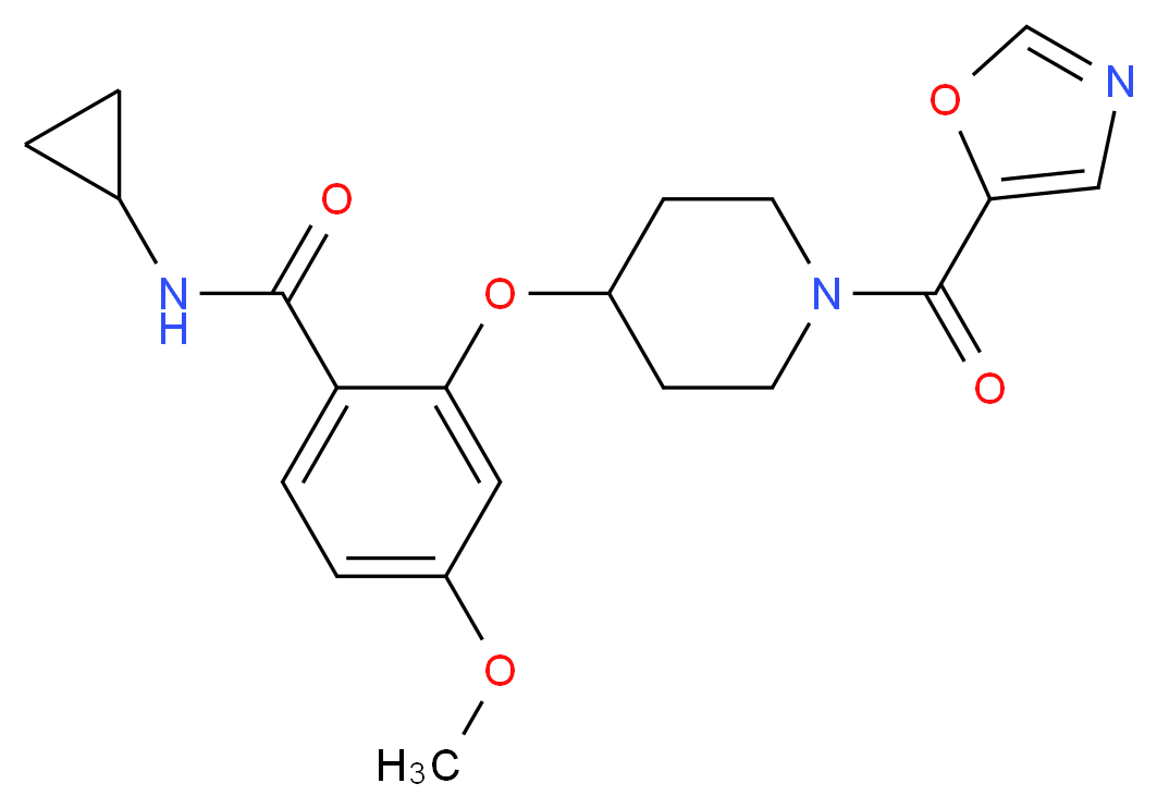 N-cyclopropyl-4-methoxy-2-{[1-(1,3-oxazol-5-ylcarbonyl)piperidin-4-yl]oxy}benzamide_Molecular_structure_CAS_)
