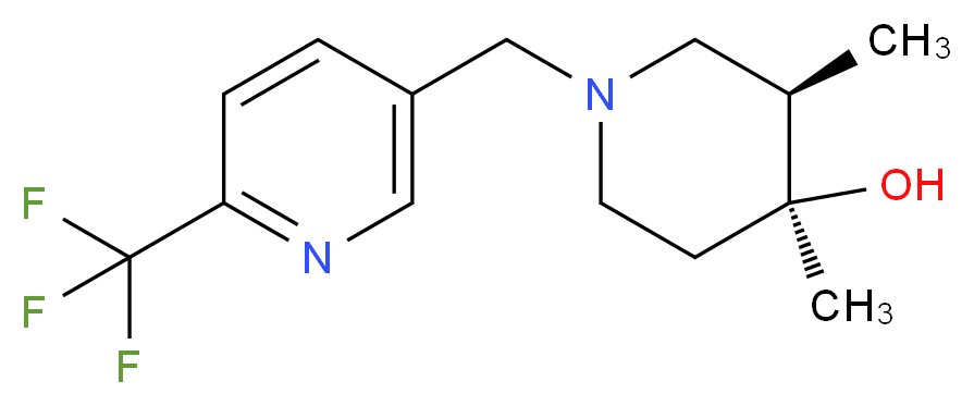(3R*,4S*)-3,4-dimethyl-1-{[6-(trifluoromethyl)-3-pyridinyl]methyl}-4-piperidinol_Molecular_structure_CAS_)