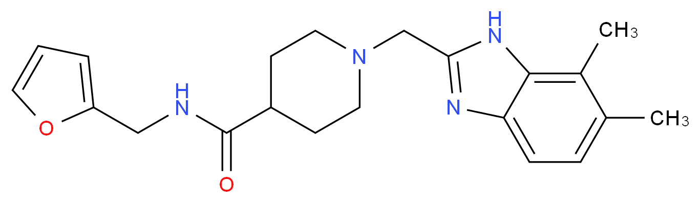 1-[(6,7-dimethyl-1H-benzimidazol-2-yl)methyl]-N-(2-furylmethyl)piperidine-4-carboxamide_Molecular_structure_CAS_)