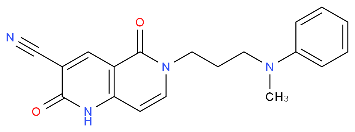 6-{3-[methyl(phenyl)amino]propyl}-2,5-dioxo-1,2,5,6-tetrahydro-1,6-naphthyridine-3-carbonitrile_Molecular_structure_CAS_)