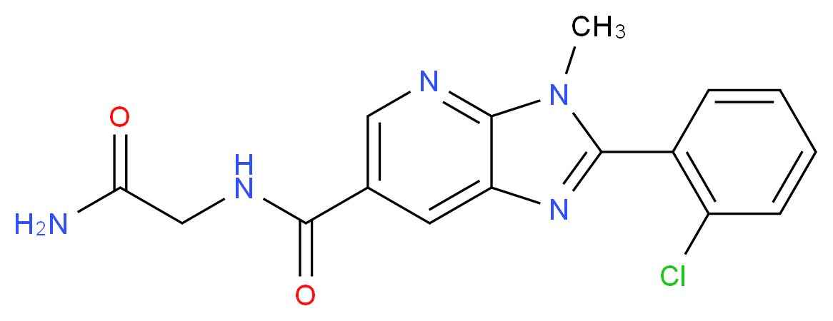 N-(2-amino-2-oxoethyl)-2-(2-chlorophenyl)-3-methyl-3H-imidazo[4,5-b]pyridine-6-carboxamide (non-preferred name)_Molecular_structure_CAS_)