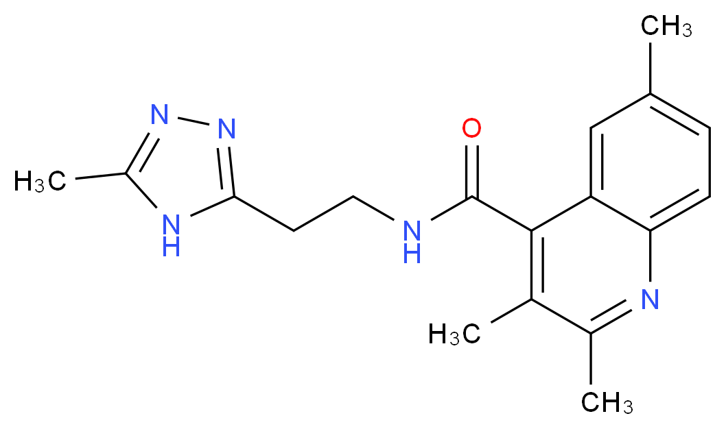 2,3,6-trimethyl-N-[2-(5-methyl-4H-1,2,4-triazol-3-yl)ethyl]-4-quinolinecarboxamide_Molecular_structure_CAS_)