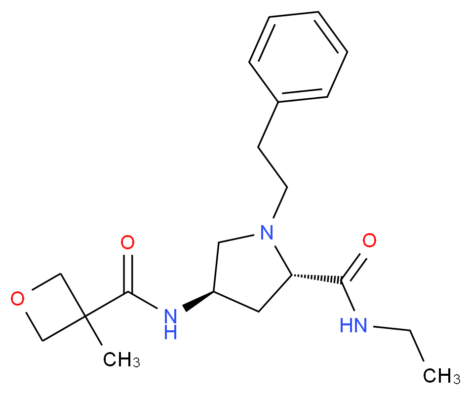 (4R)-N-ethyl-4-{[(3-methyloxetan-3-yl)carbonyl]amino}-1-(2-phenylethyl)-L-prolinamide_Molecular_structure_CAS_)
