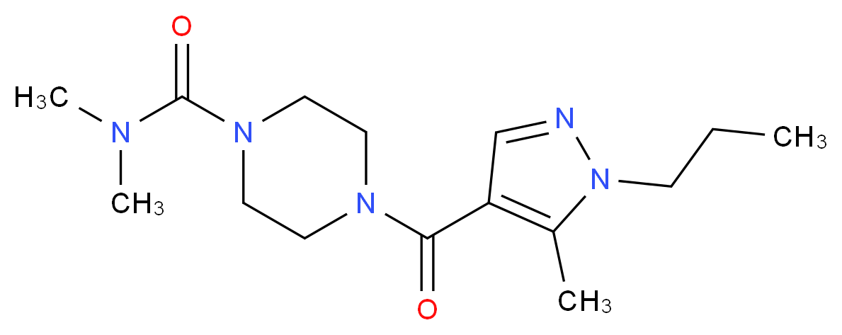 N,N-dimethyl-4-[(5-methyl-1-propyl-1H-pyrazol-4-yl)carbonyl]-1-piperazinecarboxamide_Molecular_structure_CAS_)