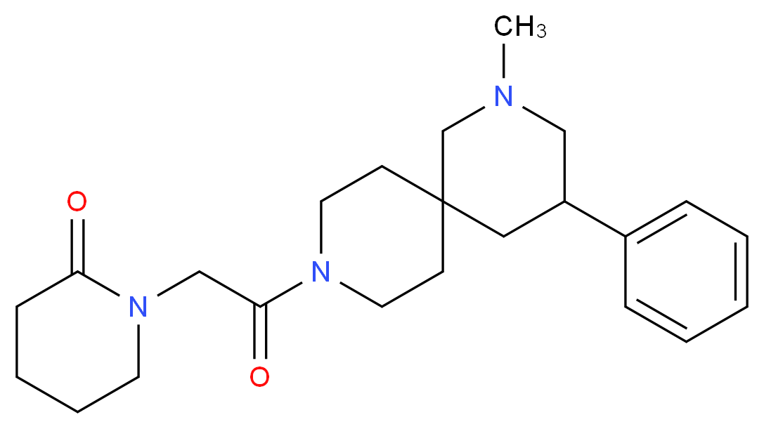 1-[2-(2-methyl-4-phenyl-2,9-diazaspiro[5.5]undec-9-yl)-2-oxoethyl]-2-piperidinone_Molecular_structure_CAS_)