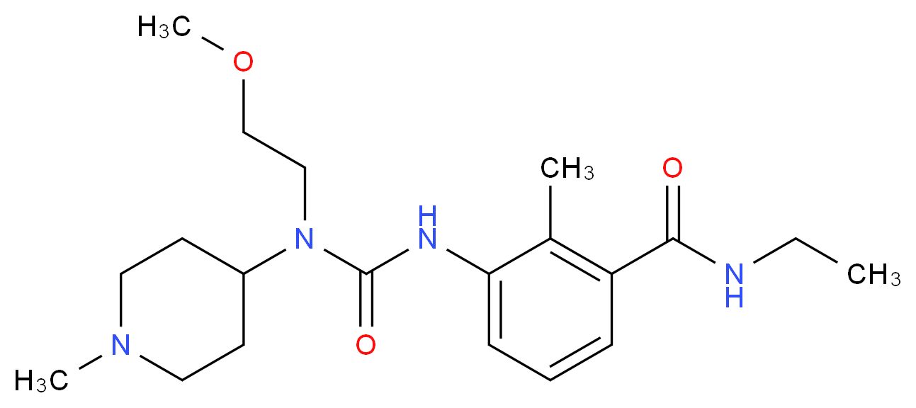 N-ethyl-3-({[(2-methoxyethyl)(1-methylpiperidin-4-yl)amino]carbonyl}amino)-2-methylbenzamide_Molecular_structure_CAS_)