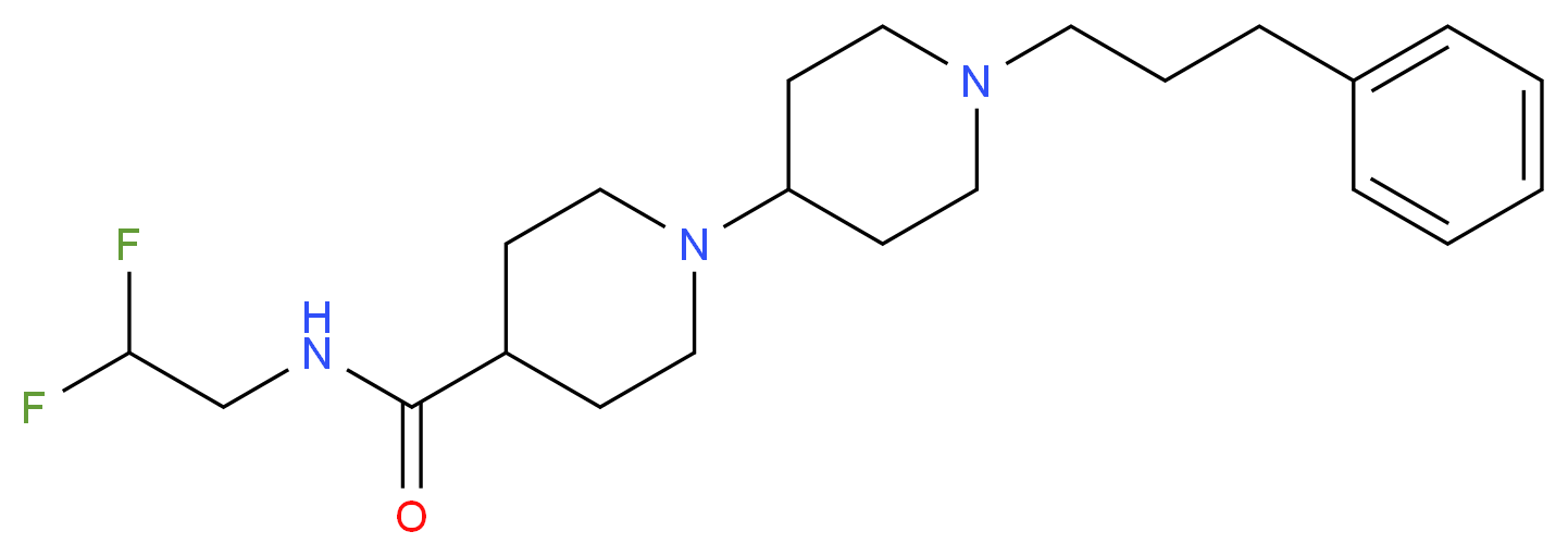 N-(2,2-difluoroethyl)-1'-(3-phenylpropyl)-1,4'-bipiperidine-4-carboxamide_Molecular_structure_CAS_)