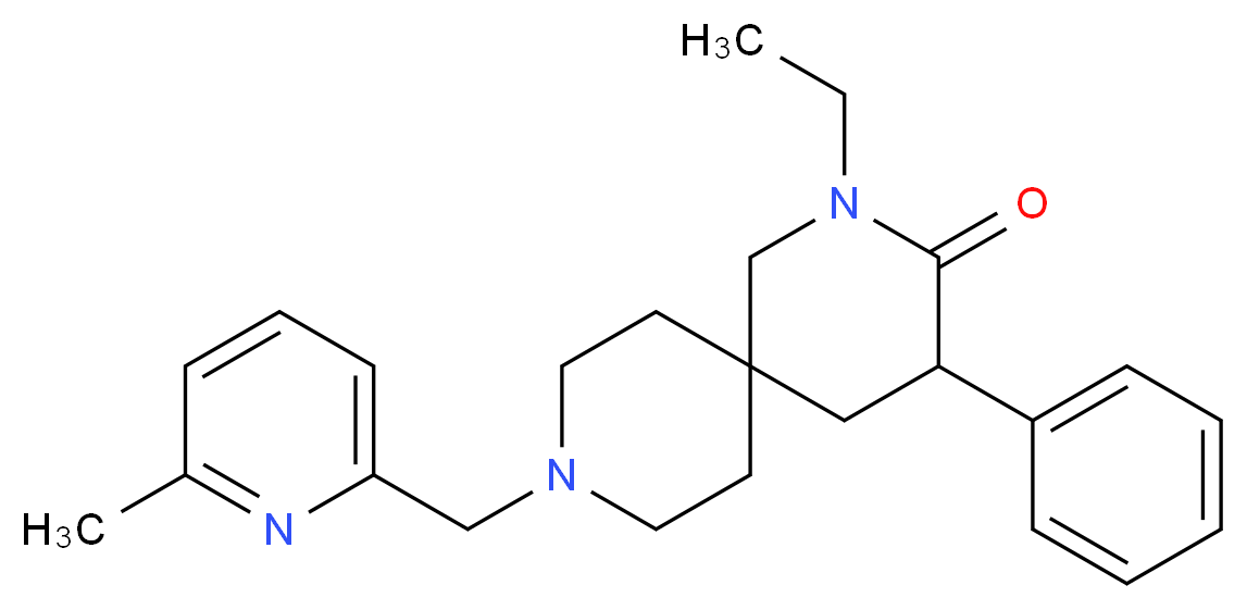 2-ethyl-9-[(6-methyl-2-pyridinyl)methyl]-4-phenyl-2,9-diazaspiro[5.5]undecan-3-one_Molecular_structure_CAS_)