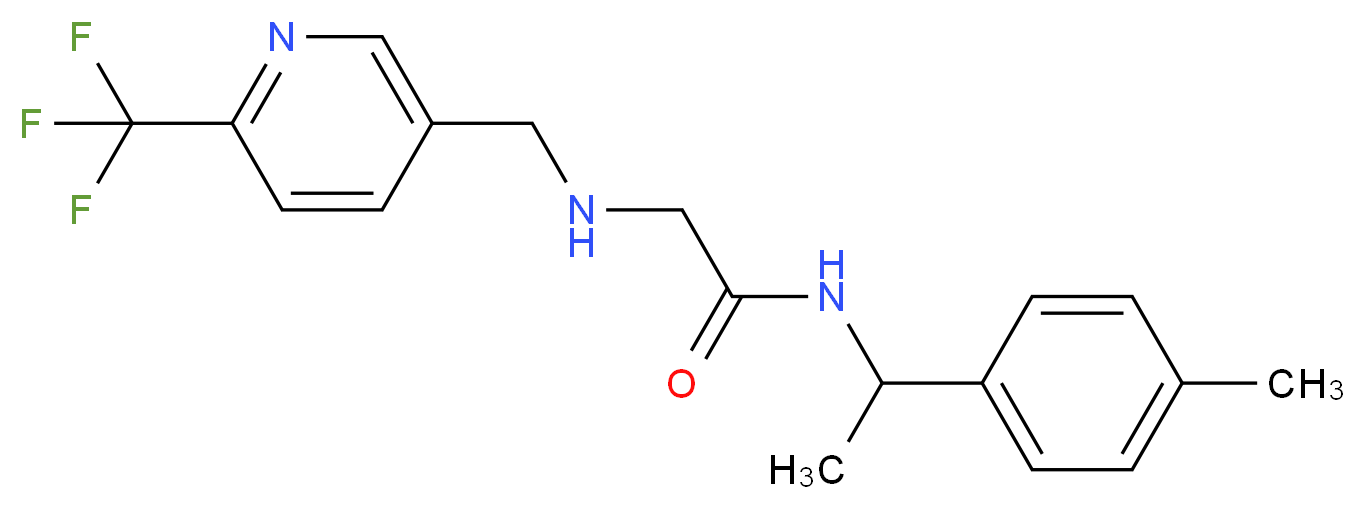 N-[1-(4-methylphenyl)ethyl]-2-({[6-(trifluoromethyl)pyridin-3-yl]methyl}amino)acetamide_Molecular_structure_CAS_)