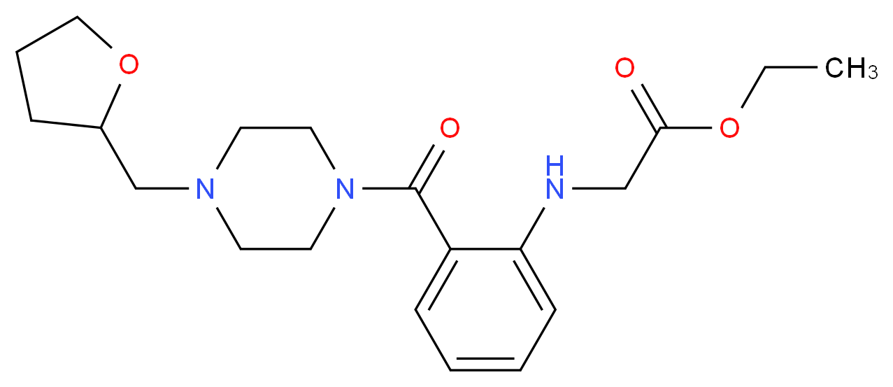 ethyl [(2-{[4-(tetrahydrofuran-2-ylmethyl)piperazin-1-yl]carbonyl}phenyl)amino]acetate_Molecular_structure_CAS_)