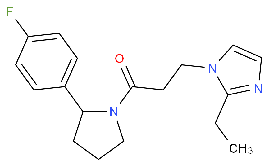 2-ethyl-1-{3-[2-(4-fluorophenyl)-1-pyrrolidinyl]-3-oxopropyl}-1H-imidazole_Molecular_structure_CAS_)