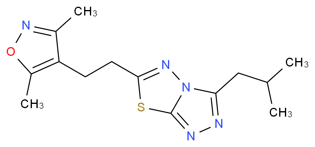 6-[2-(3,5-dimethylisoxazol-4-yl)ethyl]-3-isobutyl[1,2,4]triazolo[3,4-b][1,3,4]thiadiazole_Molecular_structure_CAS_)