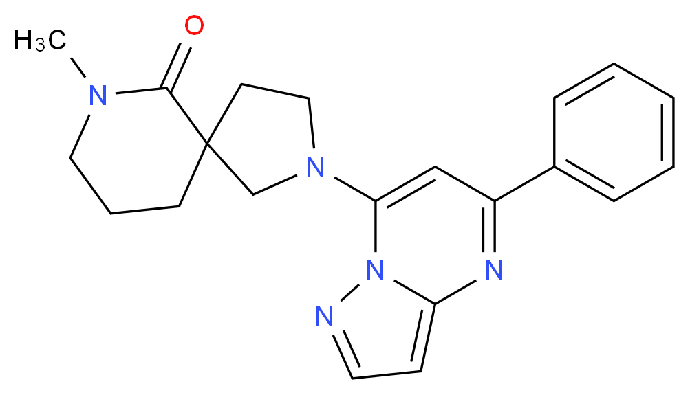 7-methyl-2-(5-phenylpyrazolo[1,5-a]pyrimidin-7-yl)-2,7-diazaspiro[4.5]decan-6-one_Molecular_structure_CAS_)