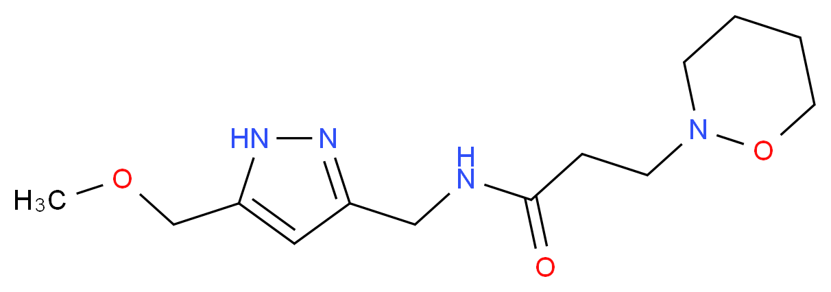 N-{[5-(methoxymethyl)-1H-pyrazol-3-yl]methyl}-3-(1,2-oxazinan-2-yl)propanamide_Molecular_structure_CAS_)